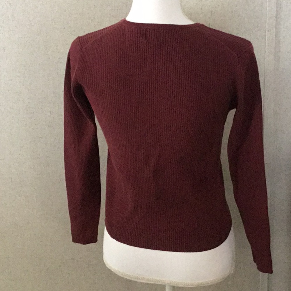 Gap wine colored buttoned up the front long sleeved ribbed sweater-cover… - Picture 11 of 14
